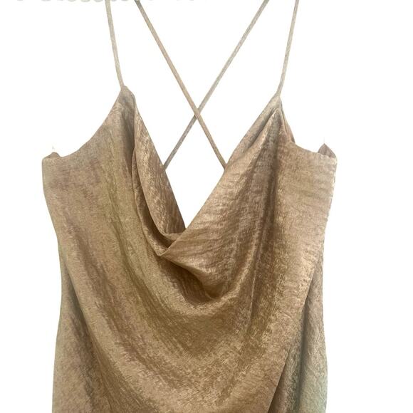 Rebecca B gold long dress NWT Sz 12 - Picture 1 of 4